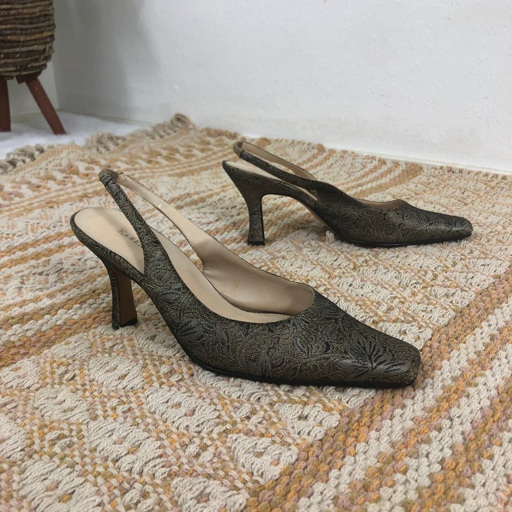 90s vintage karen scott tapestry brocade slingback pumps 6